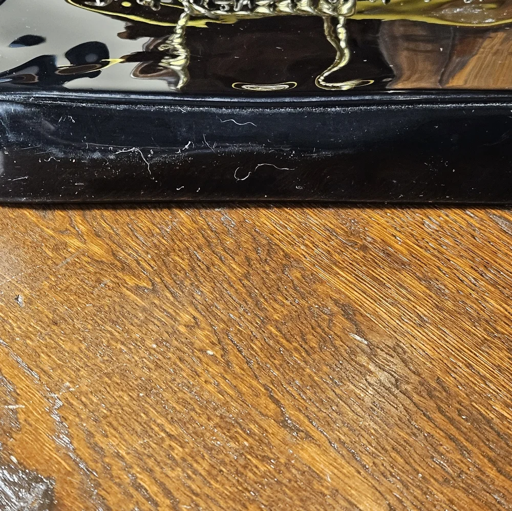 Elegant Black Clutch with Gold Accents